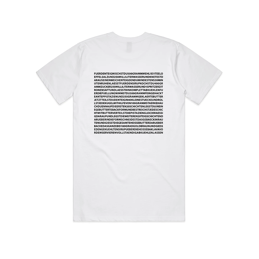 BRATWURST & BAKLAVA • T-Shirt Bundle “Baklava-Rezept” • weiss