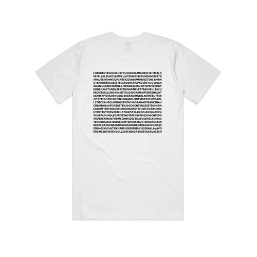 BRATWURST & BAKLAVA • T-Shirt Bundle “Baklava-Rezept” • weiss