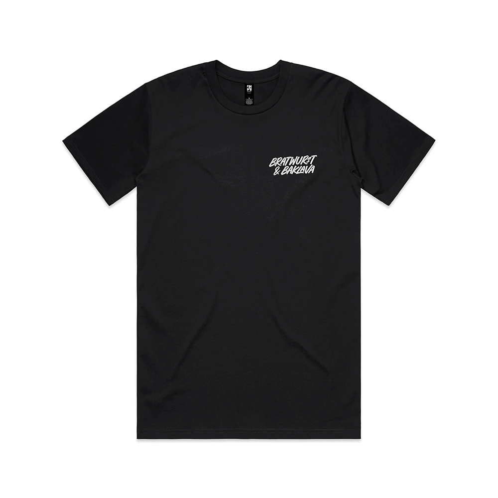 BRATWURST & BAKLAVA • T-Shirt Bundle “Bratwurst-Rezept” • schwarz 